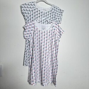 Lila And Hayes Girls Size 10 Bundle of Two Nightgown Pajamas Mermaid Monkey